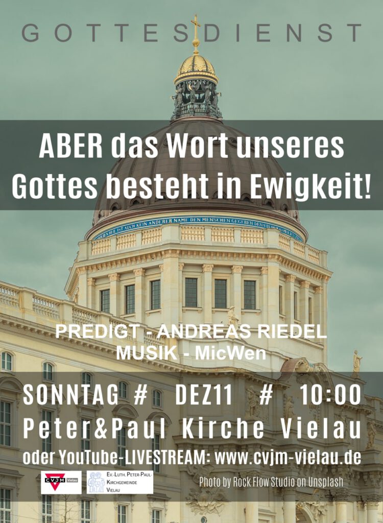 Plakat mit Einladung zum Gottesdienst